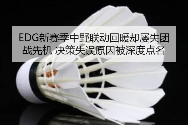 EDG新赛季中野联动回暖却屡失团战先机 决策失误原因被深度点名